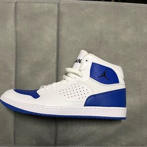 Jordan Men's White and Royal Blue High-Top Sneakers